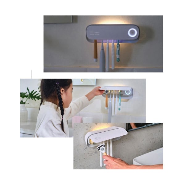 Sähköhammasharja UV-sterilointikuivauspidike seinään kiinnitettävä kylpyhuoneen organizer