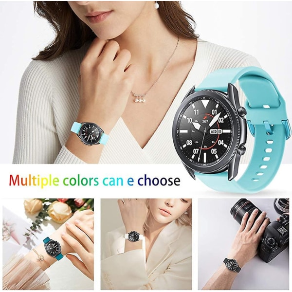 22mm klockarmband kompatibelt med Samsung Galaxy Watch 3 45mm/gear S3 Frontier/classic, silikon 22mm klockarmband snabbkoppling för kvinnor män db Light Blue 7.78 x 4.72 x 0.59 inches