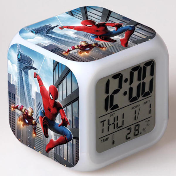 LED Luminous Digital Väckarklocka - Spiderman Digital Väckarklocka