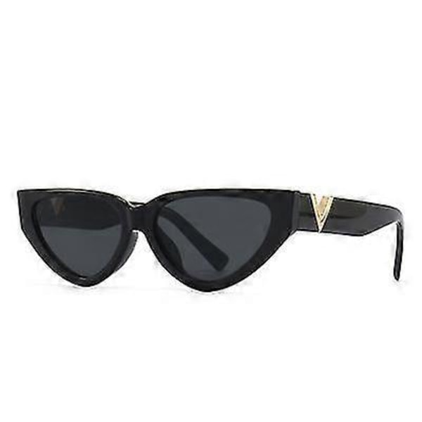 Vintage Cat Eye Aurinkolasit Naiset 2023 Muoti Ylelliset V-merkkiset Designer Aurinkolasit Naisille Silmälasit Uv400 Gafas De Sol Mujer [db] black gray As shown