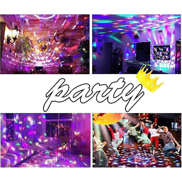 Discokule Partylys Bærbare Roterende Lys Lydaktivert LED Strobe Lys 7 Farger Med Fjernkontroll Og USB-Plugg For Bil Hjem Rom Fest db