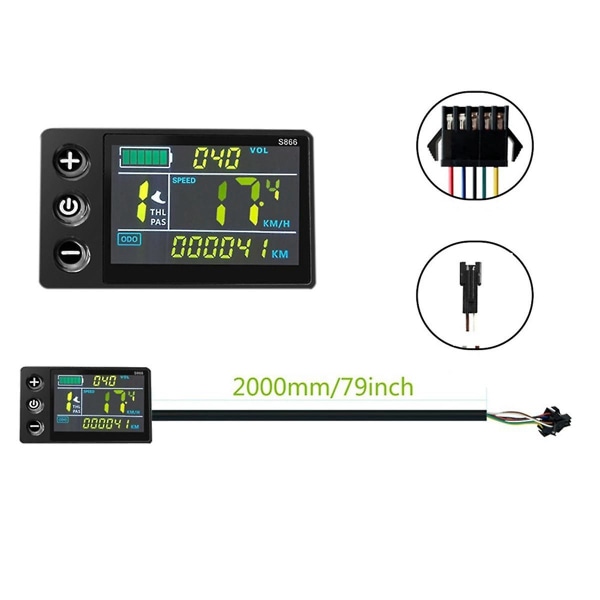 Lcd-s866 Elektrisk Cykel Farve Lcd Display Instrument 24v 36v 48v Elektrisk Cykel Modificeret Sm Stik