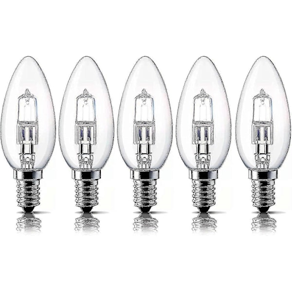 E14 28w Halogen Ljuskällor, Liten Edison Skruvlampa (ses) 2700k Varmvit Dimbar 5-pack [DB]