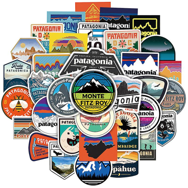 50 stk/pakke Patagonia Stickers Graffiti Laptop Bagage Håndcamping Landscape Stickers [DB] Multi-color 1 Pack