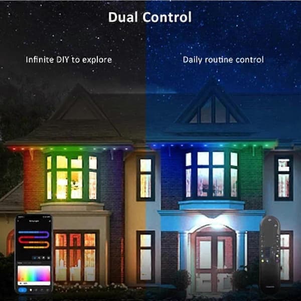 Smart Regnbue LED Permanent Utendørslys [DB] 30 m