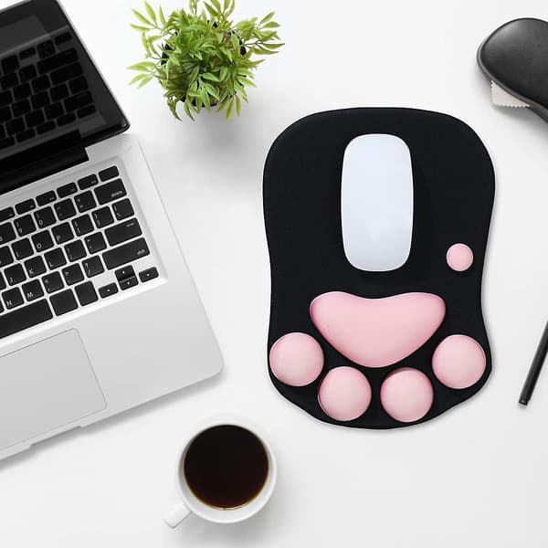 Søt Musematte med Håndleddsstøtte, Kattepote Musematte for Datamaskin Sklisikker Gaming Musematte Glatt Ergonomisk Musematte med Håndleddsstøtte, B [DB]