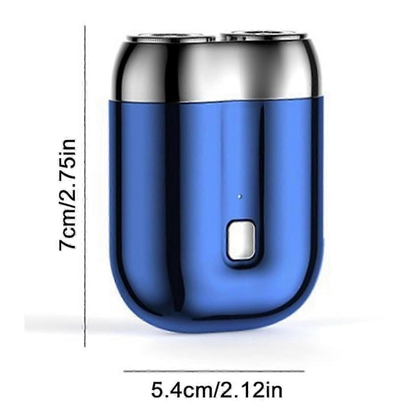 Elektrisk barbermaskine med dobbelt hoved til mænd - Mini USB-shaver, bærbar, vaskbar [DB] Grey