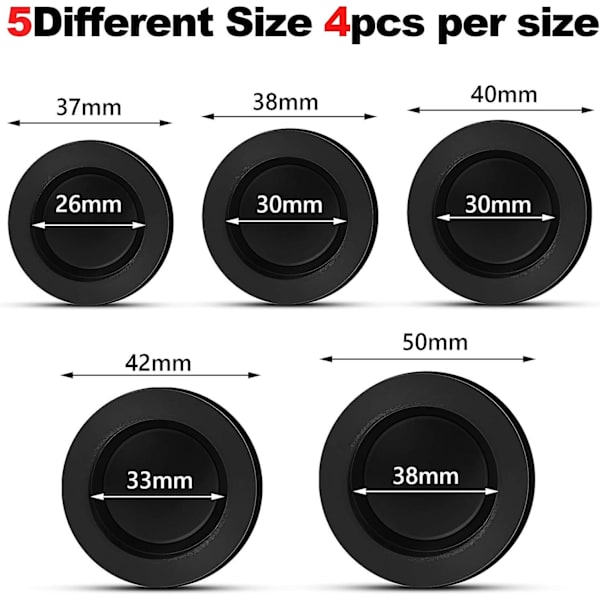 10er Set Gummistopfen Für Spardosen - 5 Verschiedene Größen