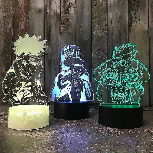 3D nattlampor Naruto Team Uzumaki Naruto Sasuke Sakura Figur  Led nattlampa [DB] D 1pc