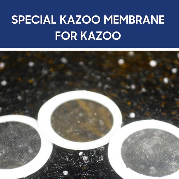 10 stk Kazoo Membraner Fløyte Membraner Kazoo Membran Plast DB White