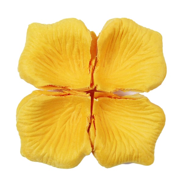 1200 stk/12 taske Attraktiv kunstig rosenblad bred anvendelse ikke-vævet stof Realistisk gør-det-selv falske blomsterblad til bryllup Jikaix Yellow