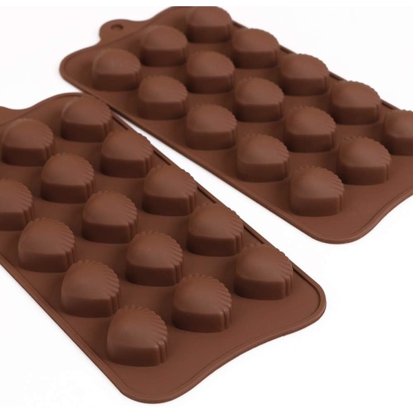 Chokladformar av silikonskal, 4-pack non-stick matgodsformar av silikonskal för chokladgodis