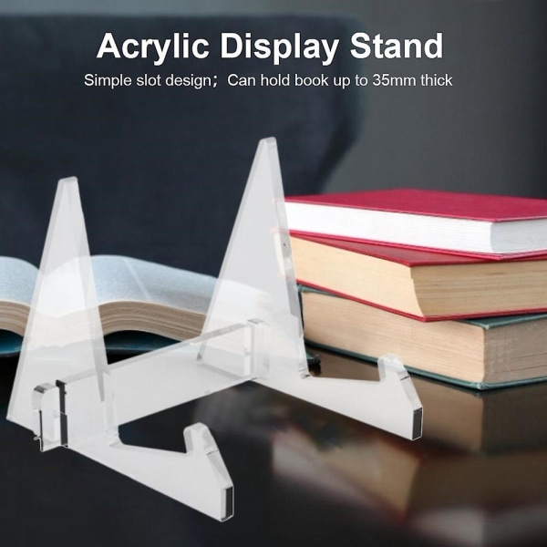 Vinylplade opbevaringsholder Akryl plade display stand Bærbar bog display stand  [dB} Transparent