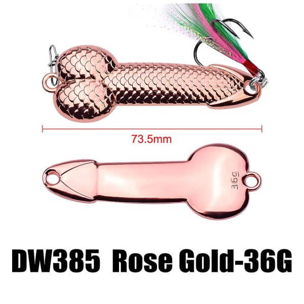 Wobble Fish Lures Spoon Lure Feather Bait Hook Fiskeutrustning Present till Fiskeälskare [DB] Rose gold 7g