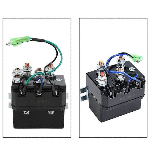 Vinsj Solenoid, Vinsj Solenoid 12V for 1500-5000Lb Vinsjer ATV UTV Vinsj Kontaktor Solenoid Relé W [db] Black
