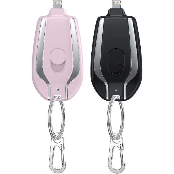 1500mah Nyckelring Telefonladdare, Mini Power Emergency Pod kompatibel Iphone eller Type-c Snabbladdning Power Bank Nyckelring [DB] Pink For iphone
