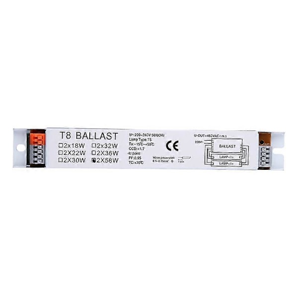 Hög Ballastfaktor Ballast 2x18/30/58W Elektronisk Fluorescerande Lamp Ballast [DB] 58W