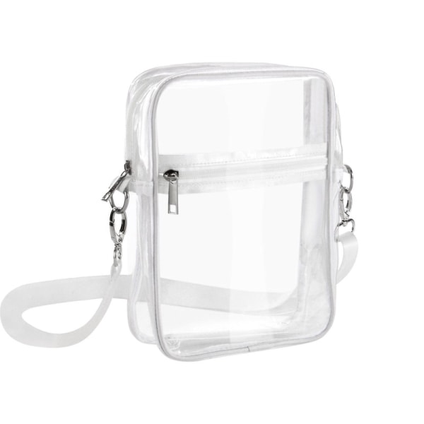 Klar taske Stadium-godkendt Arbejds- og forretningsrejser Unisex Clear Crossbody-skuldertaske DB White