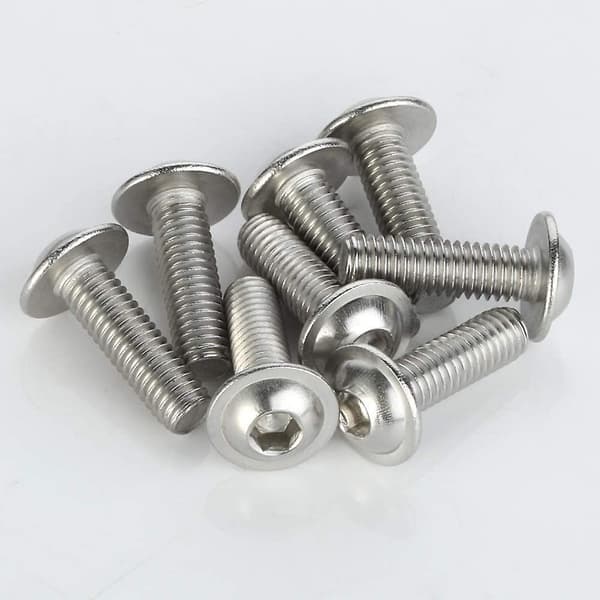 M5 X 12 Mm Flanged Button Head Socket Cap Screws, Rustfrit Stål 18-8 (304), Fuldt Gevind, Allen Socket Drive, Mængde 100  [dB}