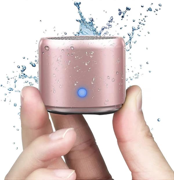 A106 Bærbar Mini Bluetooth Højttaler, Forbedret Bas og High Definition Lyd, Bærbart Design, til iPhone, iPad, Laptops og Mere (Rosaguld) db