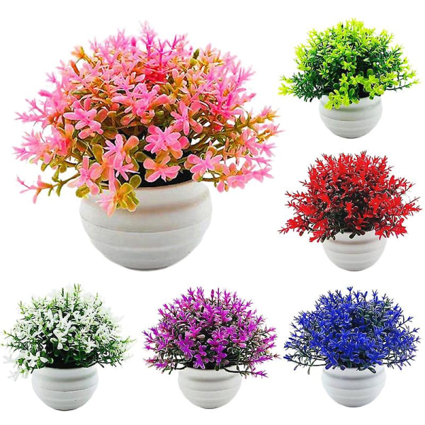 1 Set Artificial Plant Pot Ornamental Photo Props Plastic Desktop Fake Grass Plants For Outdoor Jikaix