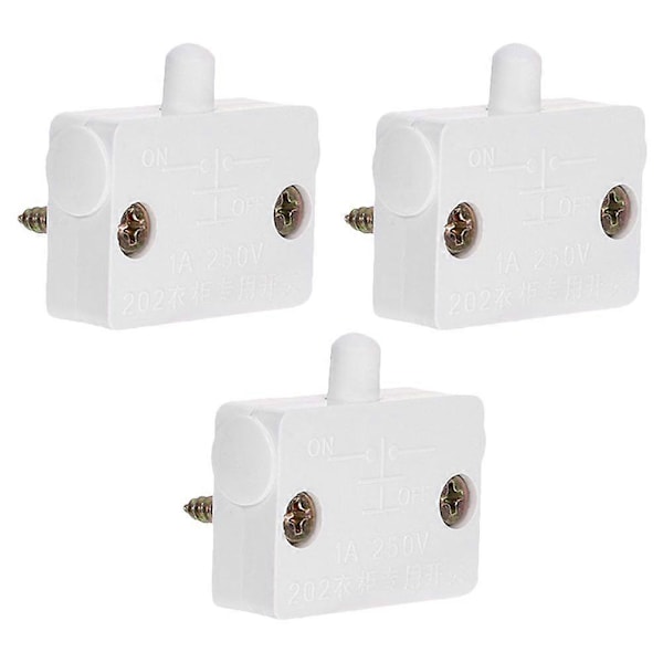 3 stk Dørbryter Automatisk Lysbryter Berøringslampe Elektrisk Lysbryter db White 1 3.30X2.30X1.00CM