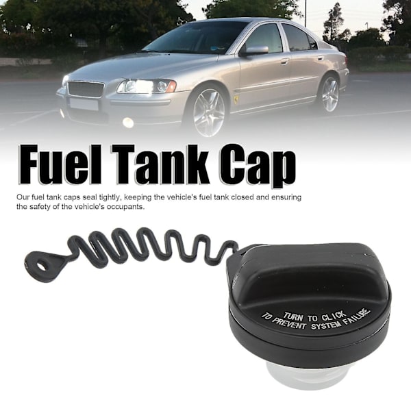 Svart ABS drivstofftanklokk med feste - Bildelerstatning 9470016 kompatibel med S60 S80 V70 V60 XC60 XC70 XC90 [DB]