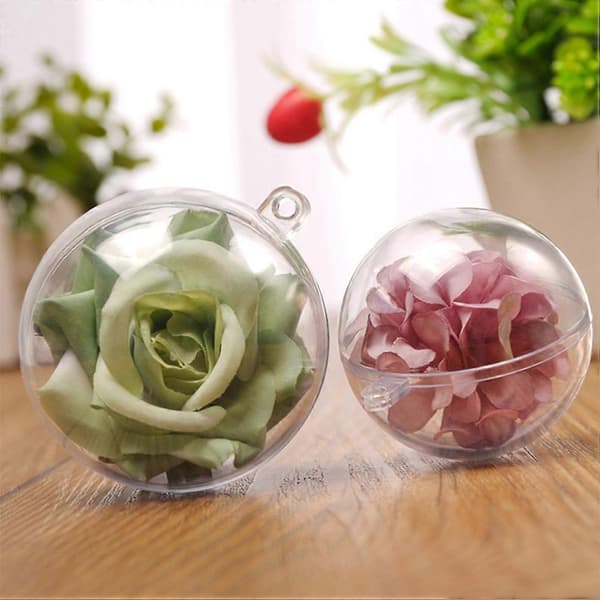 Julekuler Klare Plastkuler til Dekor 10 stk Fyllbare Ornamenter