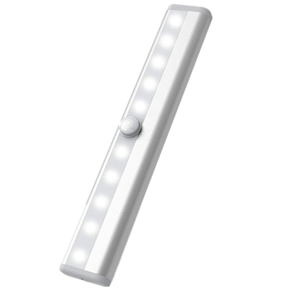 Batteridrivna LED-rörelsesensorlampor för inomhusbruk, 3-pack trådlösa garderobslampor med 10 LED-remsor
