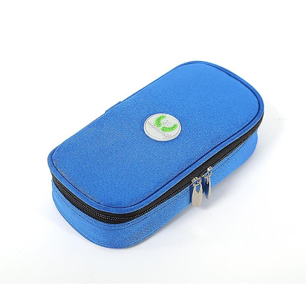 Insulin Kjølebag Diabetiker Bag Termisk Bag - Medisinsk Diabetisk Isolerte Bærbare Kjølebag Med 2 Isposer  [dB} Blue