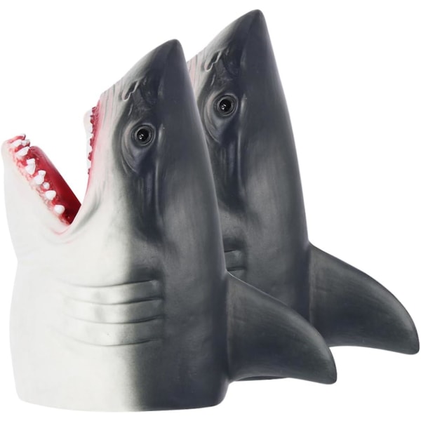 Shark Puppet Toy - 2 kpl kumisia käsinukkeja lapsille - Interaktiivinen lasten lelu - Creative Shark päähineet - Poikien ja tyttöjen uutuuslelu Db