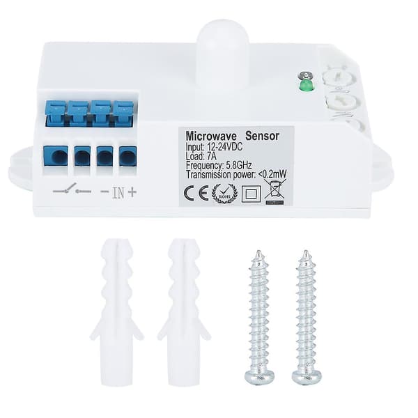 5,8 GHz kropsinduktions smart switch mikrobølge radar lyssensor DC 12-24V [DB]