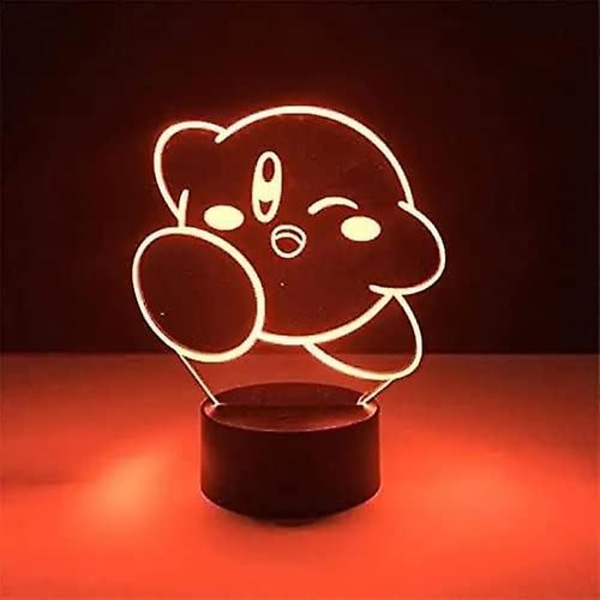 3D Natlamper til drenge og piger Kirby 3D Natlampe Sød Tegneserie Spil Anime Hjem Dekoration Lampe Kawaii Børn Fødselsdag {DB}