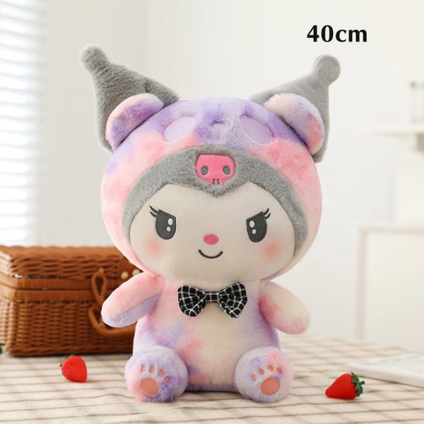 DB Kawaii Sanrio plysj leker utstoppede dukke kreativ søt Kuromi Melody Cinnamoroll utstoppede leker for barn bursdag barnedag Kuromi 40cm