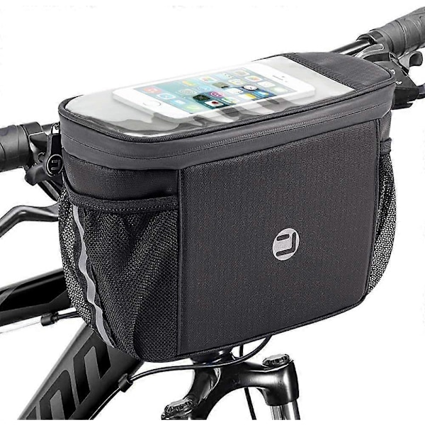 Isoleret cykelstyr taske, cykel front telefon taske køletaske opbevaringspose med TPU touch screen isolering cykelramme taske strop på cykling db