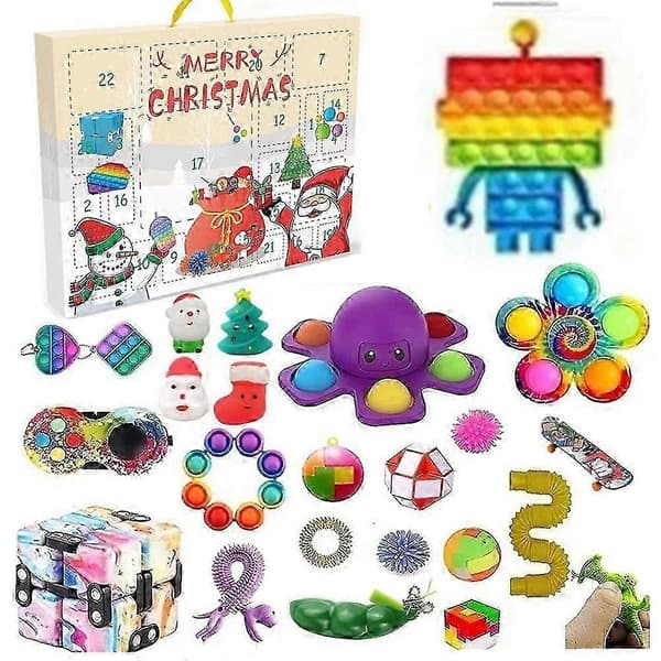 Juleblindeboks Barnas Festgave Dekompresjon Diy Håndriv Nedtelling Kalender Blindeboks Juleleker,x[DB]