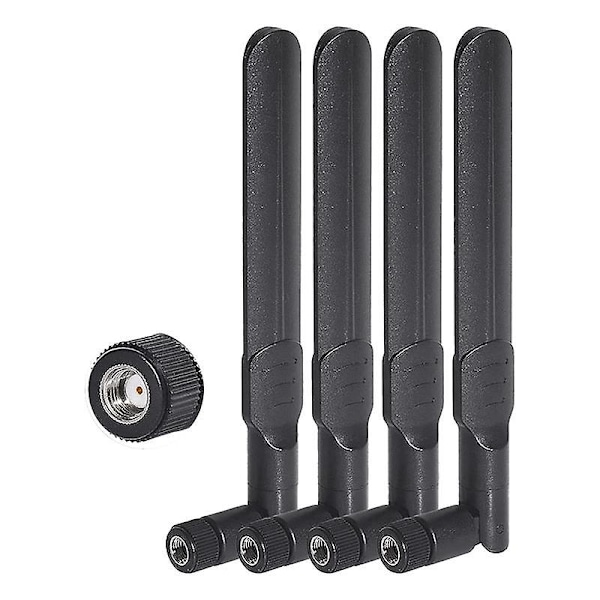 4 kpl kaksoiskaistakaista WiFi-antenni 2.4GHz 5GHz 5.8GHz 8DBi MIMO RP-SMA urosantenni WiFi-reititinille langattomaan {DB} Black