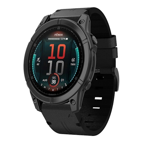 Läderarmband för Garmin Fenix 8 MIP 51mm [db] Black