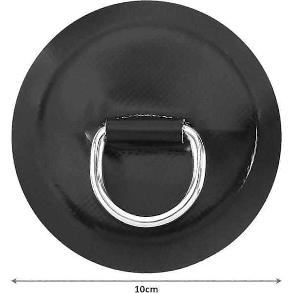 Paket D-ring Patchar för Uppblåsbar Kajak, PVC för Båt, Kanot, Flotte, Kanot, Kajak, Surfbräda, Inget Lim Ingår, 4\" Svart db