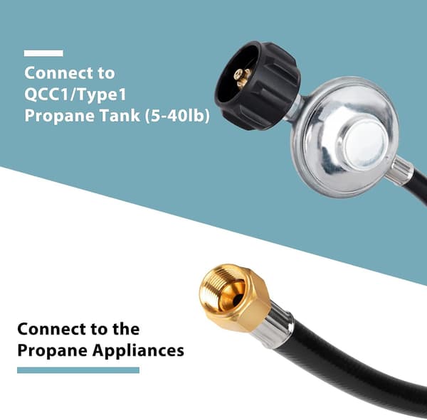 Lavtryk Propanslangesæt - Propangas Regulator Til Tanke Og Apparater (2ft)