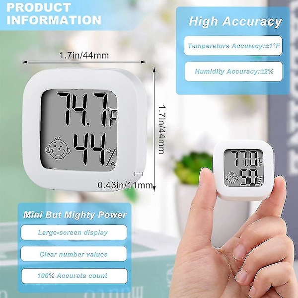 6 stycken Fuktighetsmätare Fuktsensor Inomhus Termometer Hög Noggrannhet Temperatur Och Luftfuktighet {DB}