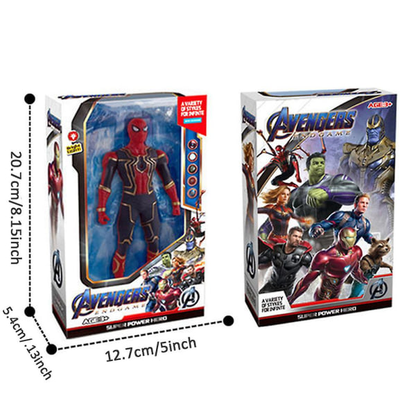 Iron-man Spider-man Action Figurer Captain America Legetøj Med Lys Desktop Ornament Børn Fødselsdagsgave Db Spider-Man