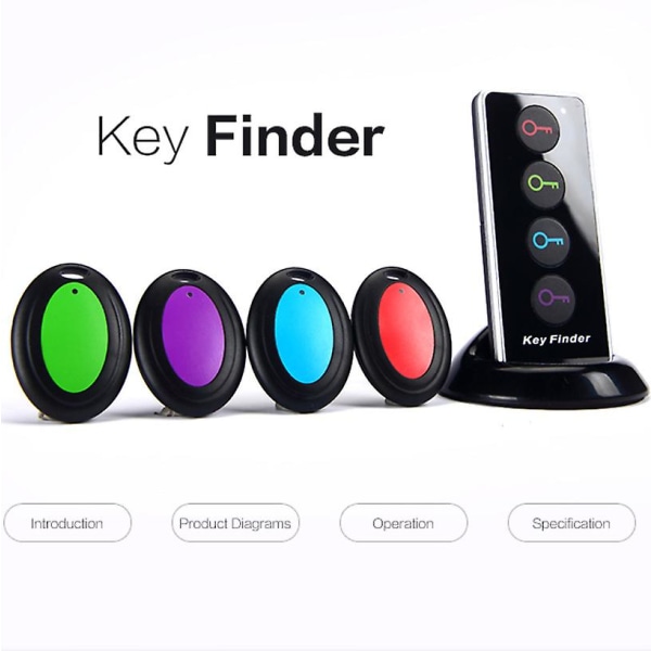 1 Indstil Key Finder Locator Briller Locator Device Locator Device for Wallet Key