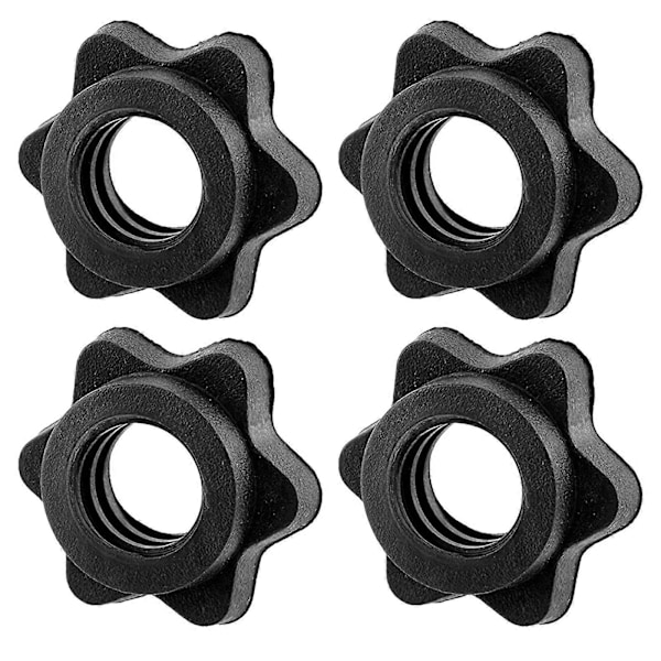 4 kpl käsikellon tangon lukitusruuvimutteri Spin-Lock kaulus kuusiomutteri voimaharjoitteluun [db] Black