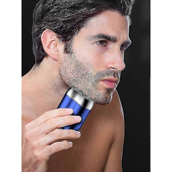 Elektrisk barbermaskine med dobbelt hoved til mænd - Mini USB-shaver, bærbar, vaskbar [DB] Green