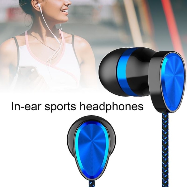 Høretelefon med mikrofon Dual Moving Coil 3,5 mm In-ear kablet sportshovedtelefon til smarttelefon White