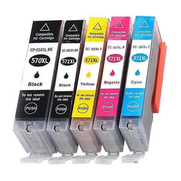 570 571 Pgi-570 Cli-571 Erstatningsblækpatron til Canon Pixma Mg5750 Mg5751 Mg5752 Mg6850 Ts6050 Ts5050 Ts5051 Printer [db] 12 Pcs