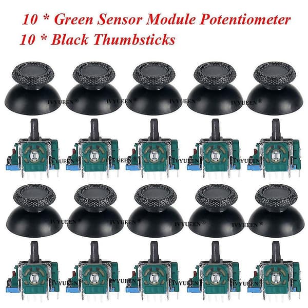 Tib 10 sæt til Playstation 5 Ps5 Controller 3d Analog Thumb Stick Sensor Modul Potentiometer Med Thumbsticks Caps Grips DB Pack D