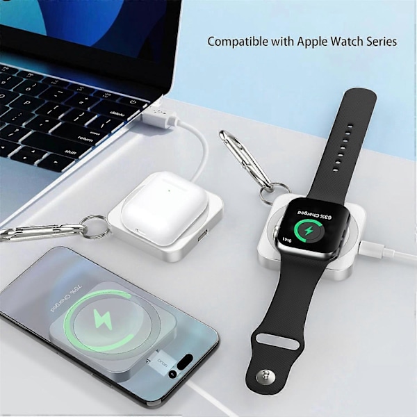 3 i 1 Trådlös Magnetisk Laddare 15W Snabbladdare för Apple-enheter [Db] Multicolor Style F