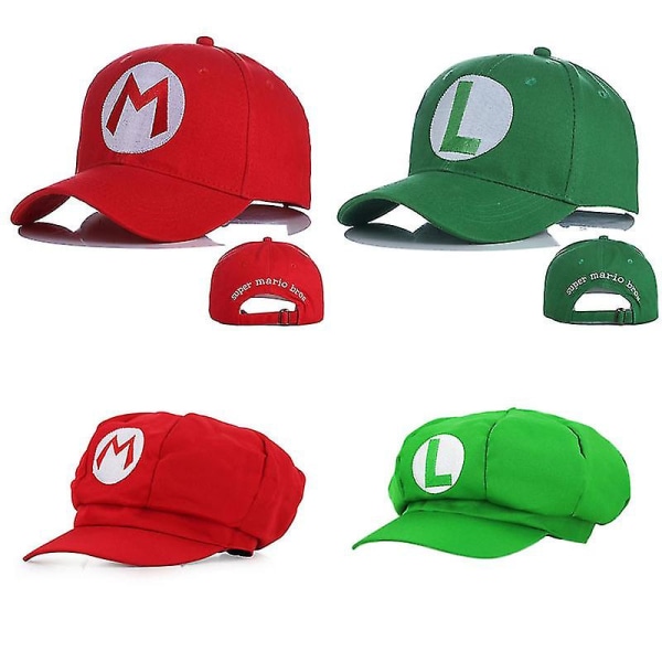 Super Marios Bros Cartoon Hat Luigi Embroidery Anime Figure Peripherals Baseball Cap Shade Sun Protection Children Cosplay Gifts  [dB}